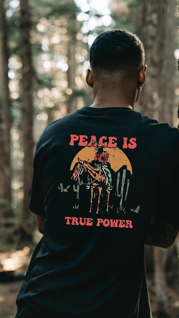 PEACE IS TRUE POWER Unisex organic cotton t-shirt