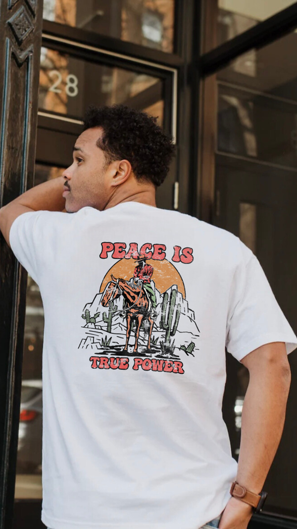 PEACE IS TRUE POWER Unisex organic cotton t-shirt