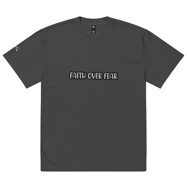 FAITH OVER FEAR Oversized faded t-shirt