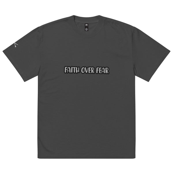 FAITH OVER FEAR Oversized faded t-shirt