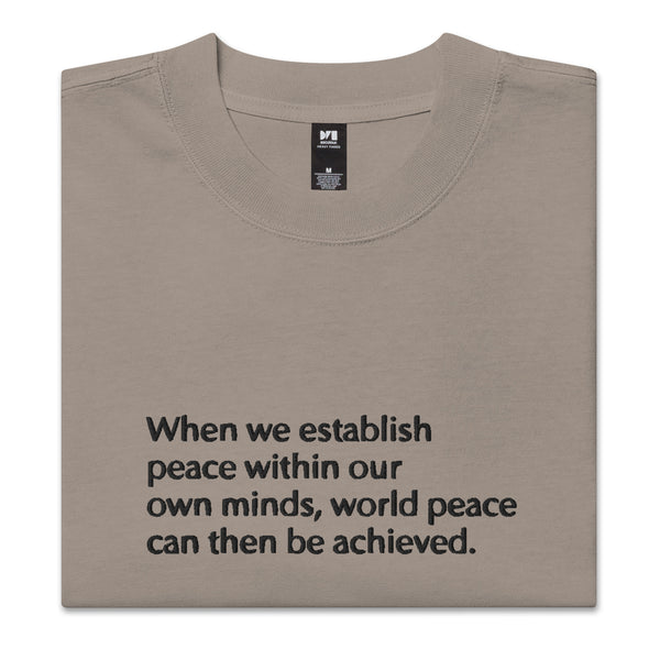 PEACE WITHIN Oversized faded t-shirt