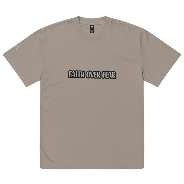 FAITH OVER FEAR Oversized faded t-shirt