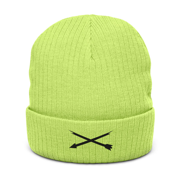 Broken Arrow Ribbed knit beanie