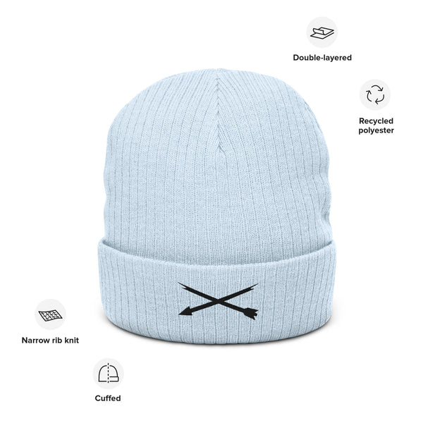 Broken Arrow Ribbed knit beanie