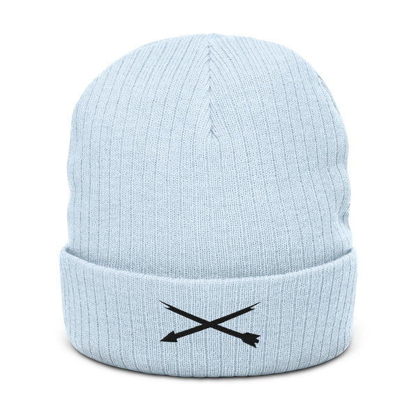 Broken Arrow Ribbed knit beanie