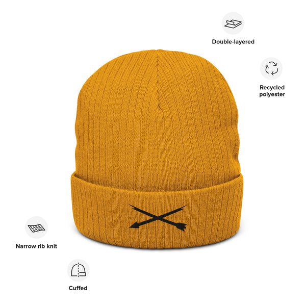 Broken Arrow Ribbed knit beanie