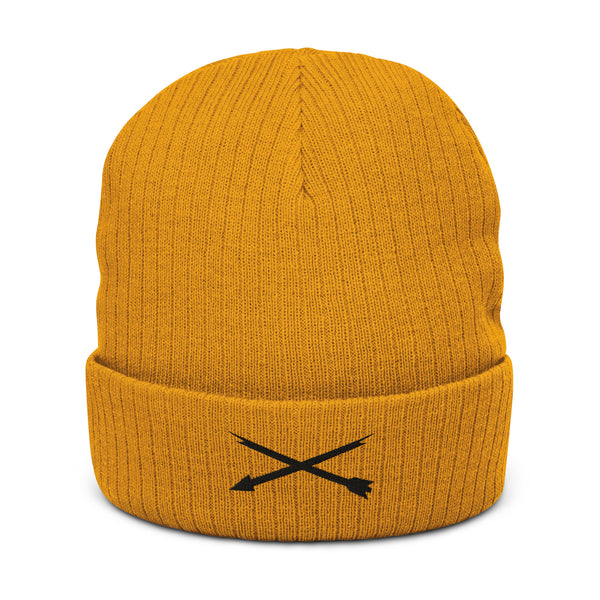 Broken Arrow Ribbed knit beanie