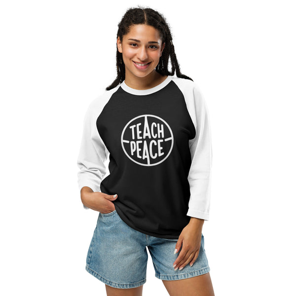 TEACH PEACE 3/4 sleeve raglan shirt